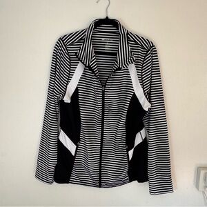 Striped Black and White Women's Athletic Jacket